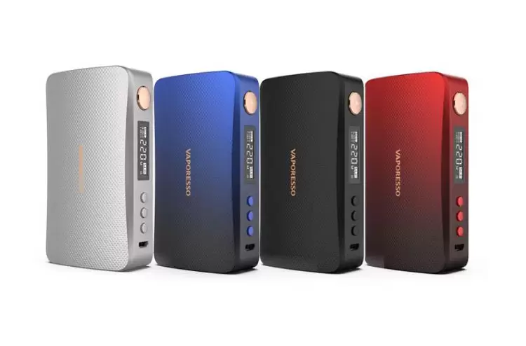 VAPORESSO GEN in sivler, blue, black, and red