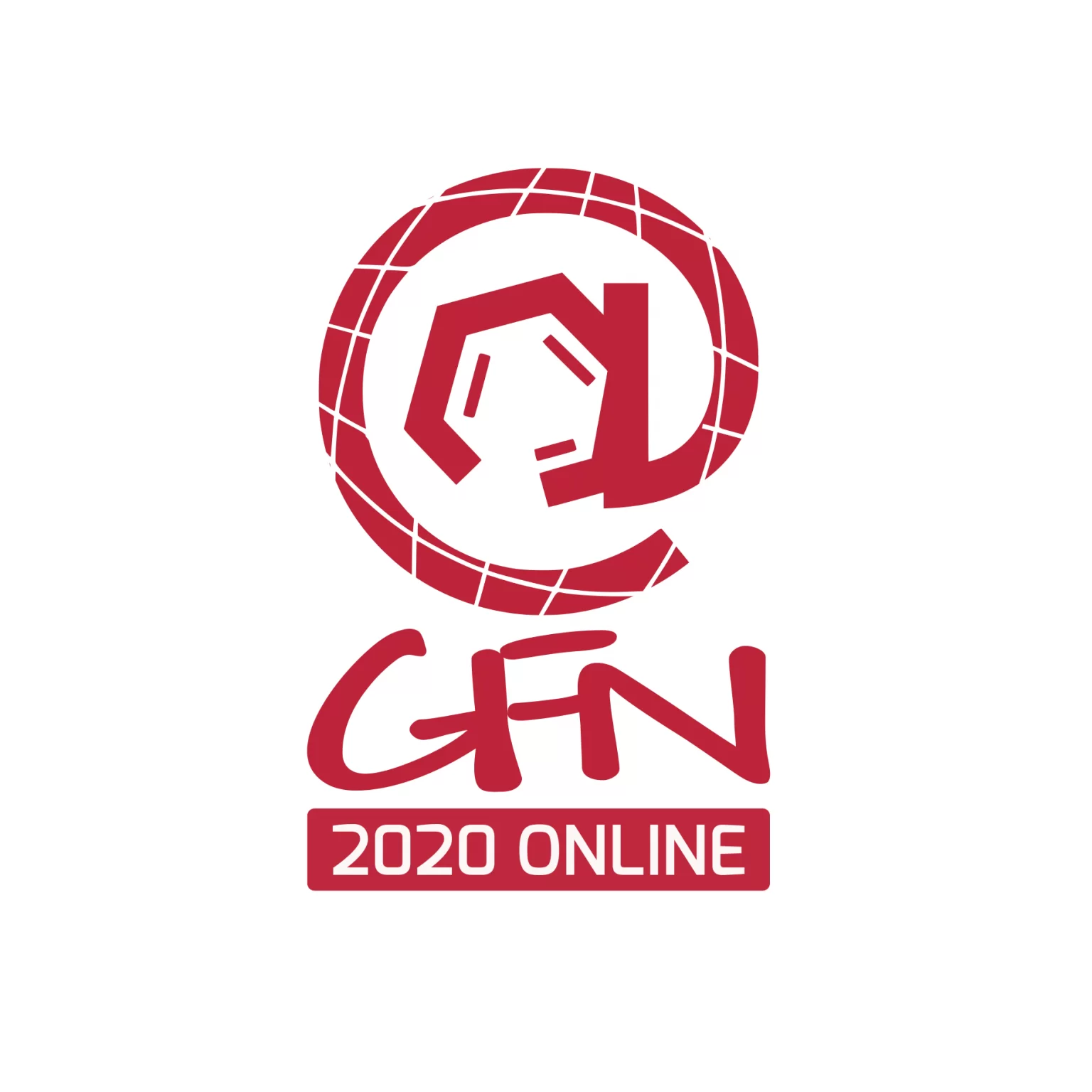 Logo for global forumn on nicotine 2020 online in red and white