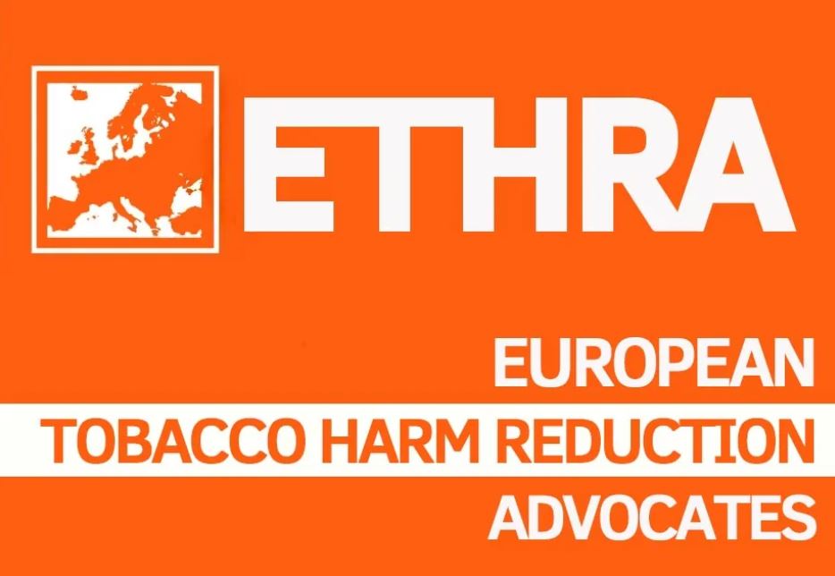 ETHRA logo on orange background