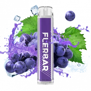 grape flavoured flerbar disposable vape in the colour purple