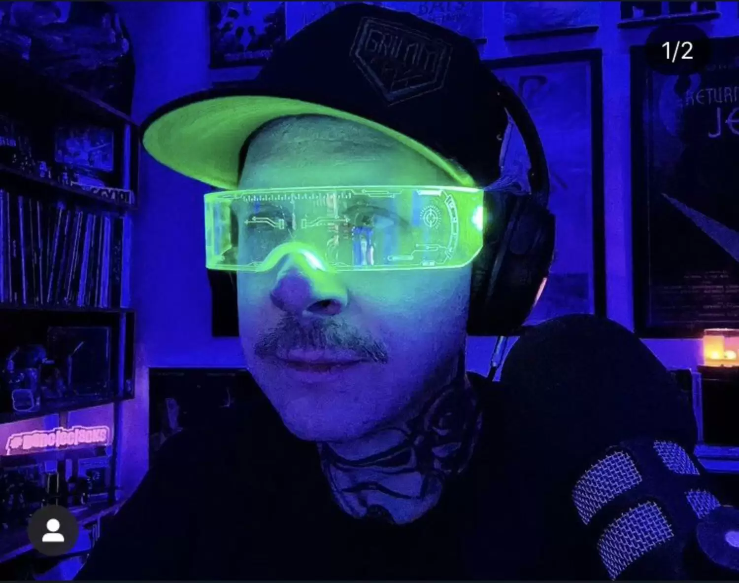 Grimgreen with green led glasses