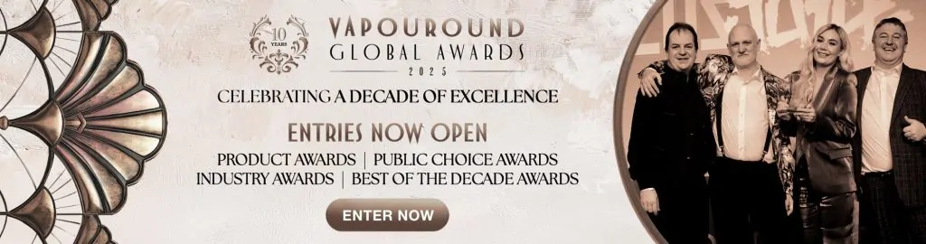 VAPOUROUND GLOBAL AWARDS 2025 ENTRIES OPEN BANNER