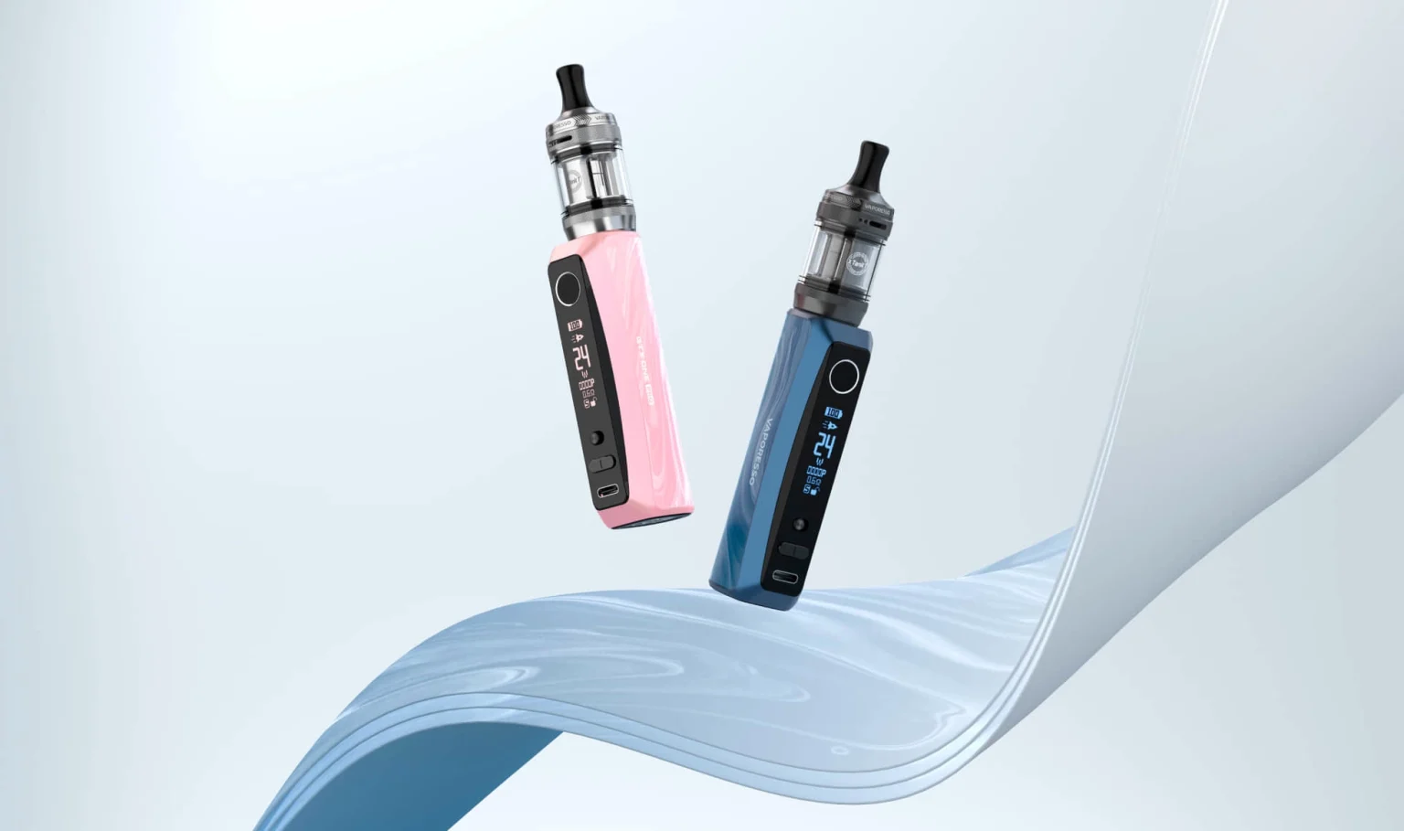 pink and blue vaporesso gtx one pro pod mod vapes